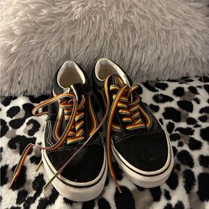 Vans Black Sneakers with Rainbow Laces